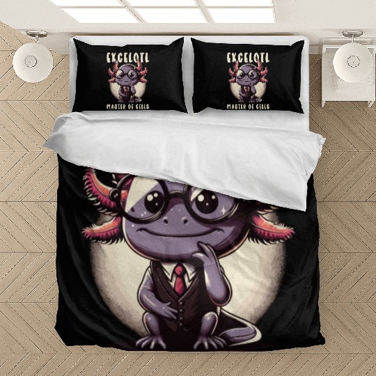 Excelotl Geeky Spreadsheet Axolotl Bedding Sets