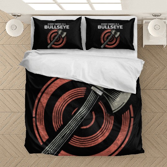 Axe Throwing Axe Thrower Lumberjack Funny Bullseye Bedding Sets