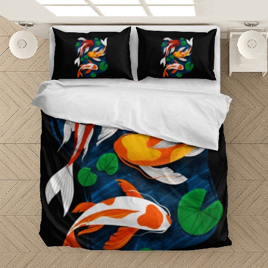 Koi Fish Lover Water Pond Animal Pet Asian Bedding Sets