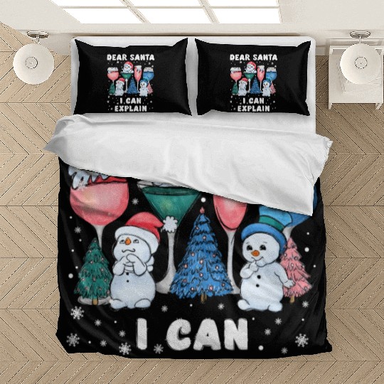 Schneemann Dear Santa I can Explain Funny Bedding Sets