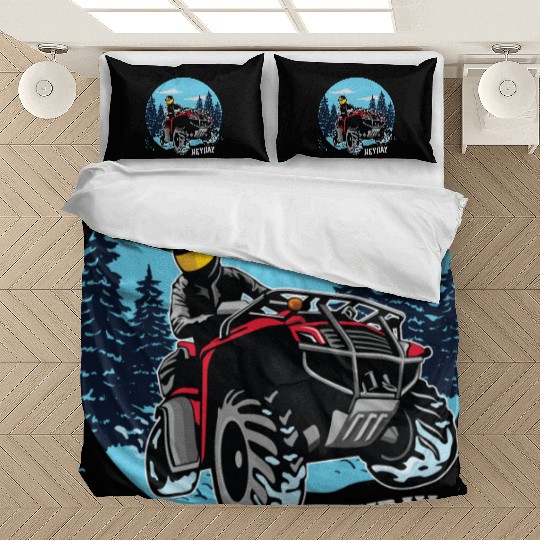 ATV/Quad "Winter Riding" style logo. By "Hey Day" Bedding Sets