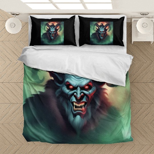 Krampus in Green Fog Bedding Sets