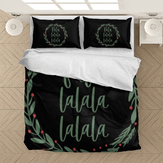 Fa La La Sage Green Christmas Wreath Fun Bedding Sets