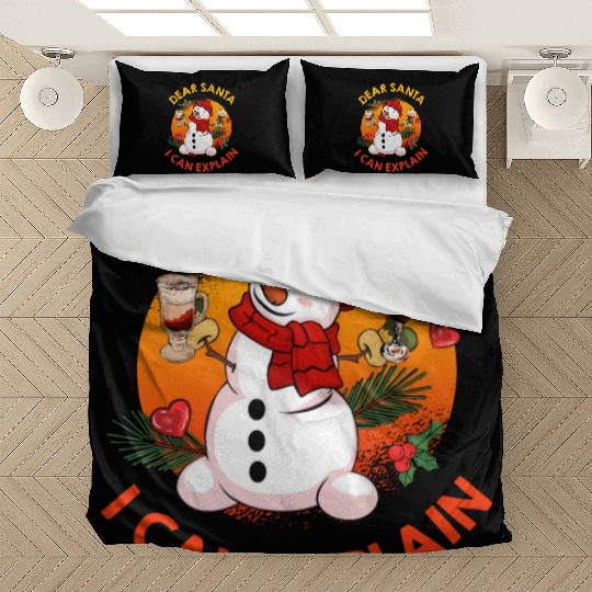 Schneemann Dear Santa I can Explain Funny Bedding Sets