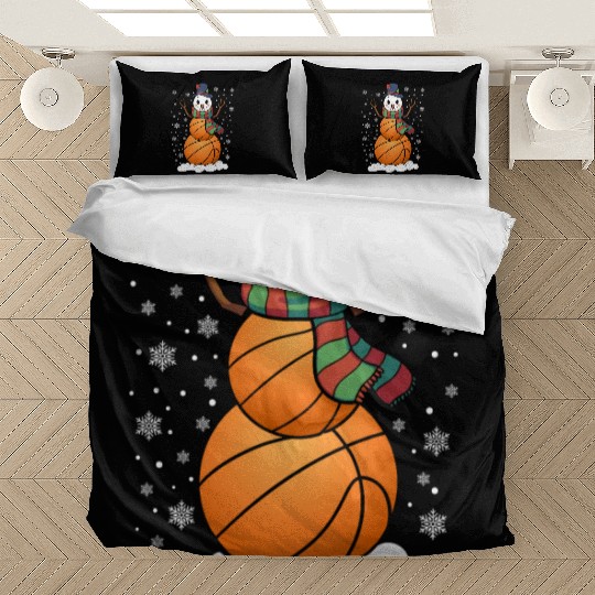 Snowman Basketball Fan Basketballs Snow Bedding Sets