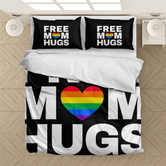 Free Mom Hugs, Free Mom Hugs Rainbow Gay Pride Bedding Sets