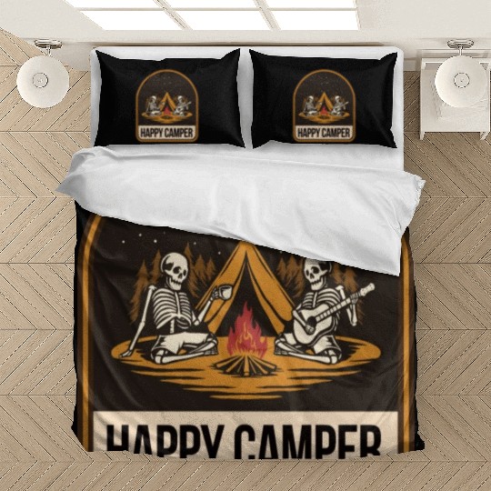 Happy Camper Skeleton Campfire Tent Bedding Sets