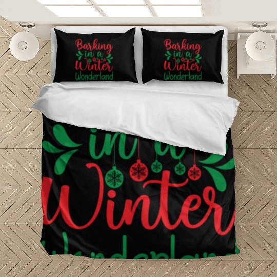 Barking in a winter wonderland, Christmas Gifts Bedding Sets