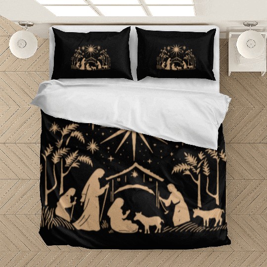 Nativity Scene with Mary Joseph Baby Jesus Bedding Sets