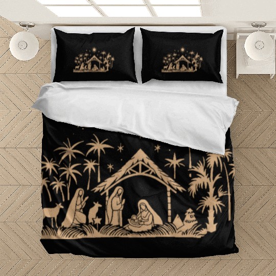 Nativity Scene with Mary Joseph Baby Jesus Bedding Sets