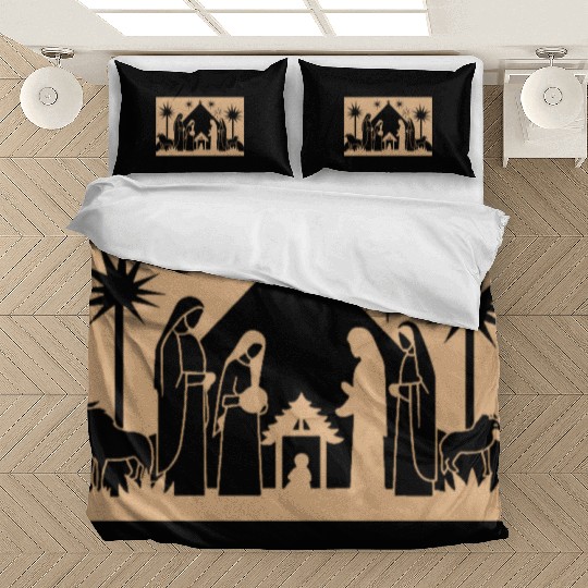 Nativity Scene with Mary Joseph Baby Jesus Bedding Sets