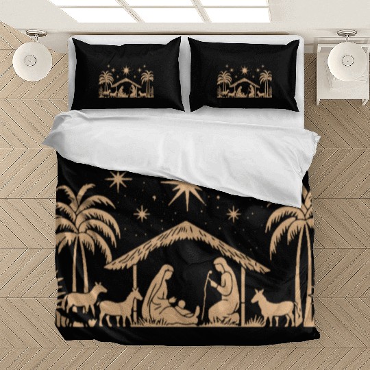 Nativity Scene with Mary Joseph Baby Jesus Bedding Sets