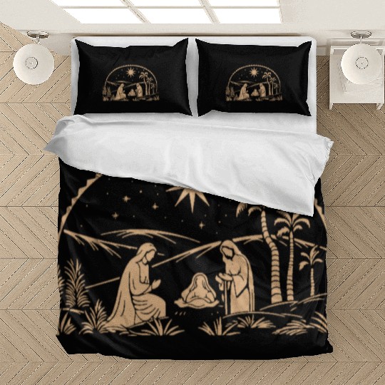 Nativity Scene with Mary Joseph Baby Jesus Bedding Sets