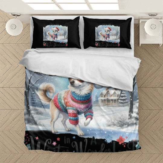 Chihuahua In a Winter Wonderland Bedding Sets
