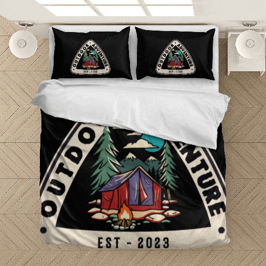 Outdoor Adventure Camper Camping Campfire Tent Bedding Sets