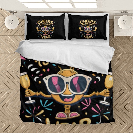 NYE Festive Cheers To The New Year Traditional Bedding Sets