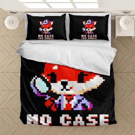 Pixel Fox Detective: Retro Mystery Art Bedding Sets