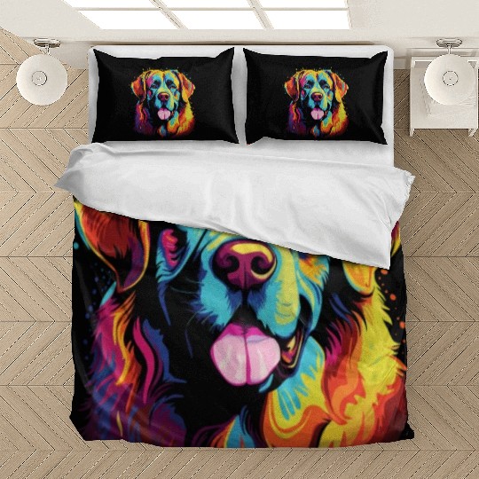 Watercolor Colorful Great Pyrenees Bedding Sets