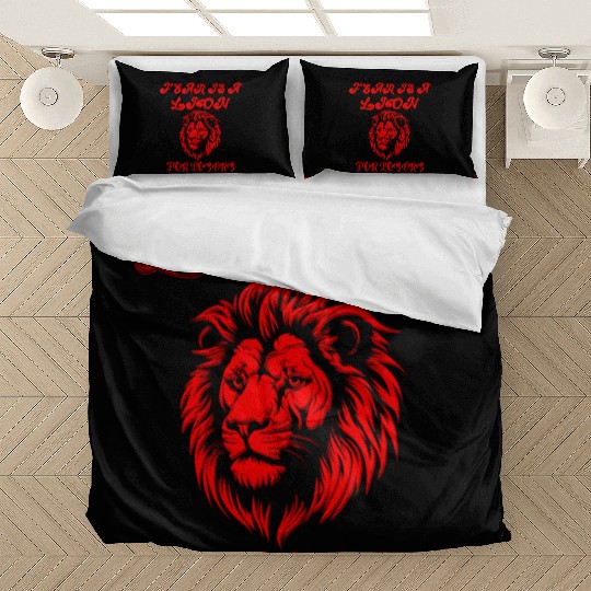 Defeating Fear with Courageous Lion Graphic. Bedding Sets
