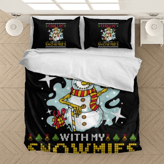 Snowman Chillin' with my Snowmies Snow Lover Bedding Sets