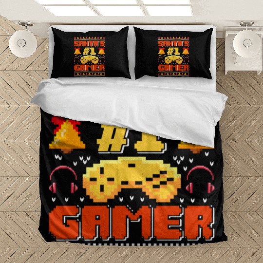 Santa's Number 1 Gamer Christmas Gambling Bedding Sets