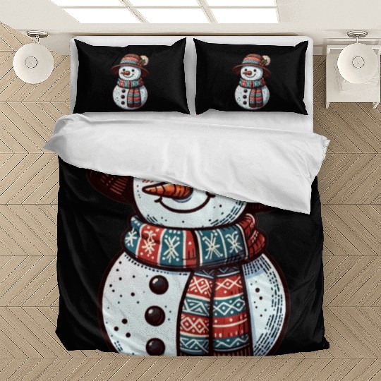 Winter Wonderland: Charming Snowman Illustration Bedding Sets