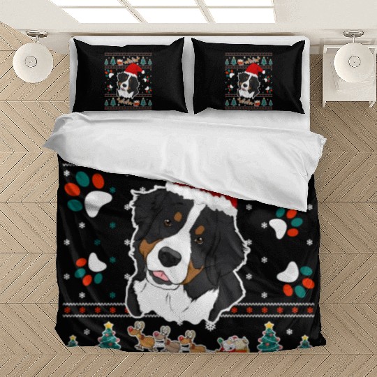 Merry Woofmas Bernese Mountain Dog Bedding Sets