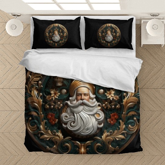3D christmas sticker circle symmetrical Bedding Sets