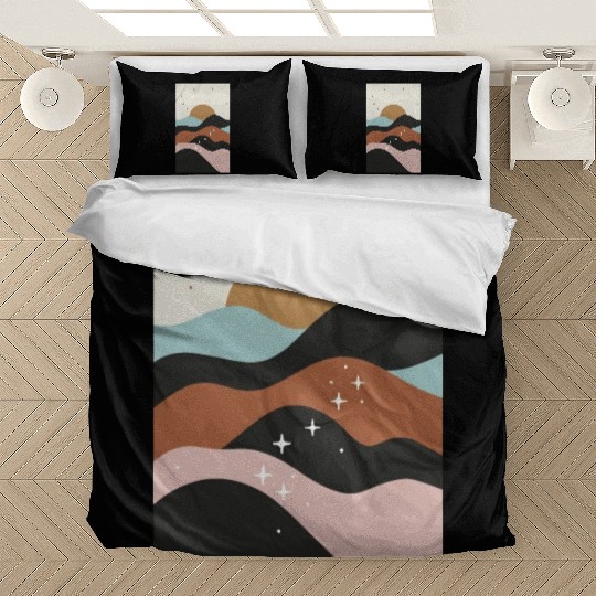 Boho Mountains Moon and Stars Bedding Sets