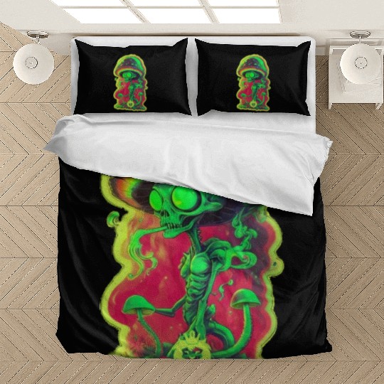 Psychedelic mushroom alien Bedding Sets