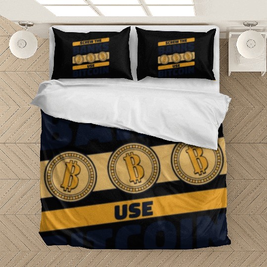 Screw The Banks Use Bitcoin Blockchains Crypto Bedding Sets