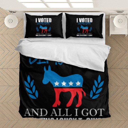 I Voted Democrat American Donkey Joke Voter Vote Bedding Sets