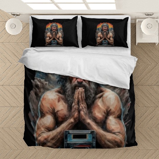 Groovy Stone Age: The Caveman in Beats Ritual Bedding Sets