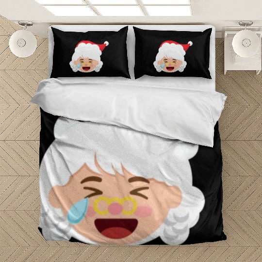Mrs Claus Emoticons Cry Laughing Loud Christmasmrs Bedding Sets
