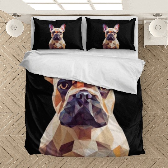 French bulldog, polygon dog,polygon art Bedding Sets