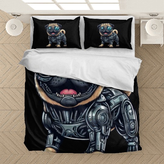 Pug Cyborg - Bionic Robot Dog Bedding Sets