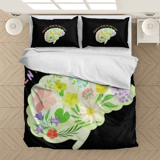Mental Health Matters Floral Mind Nature Brain Bedding Sets