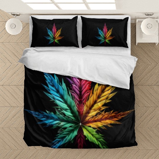 Spectrum Splendor: The Vivid Leaf Bedding Sets