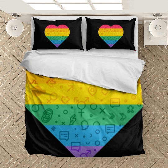 Rainbow Heart Bedding Sets