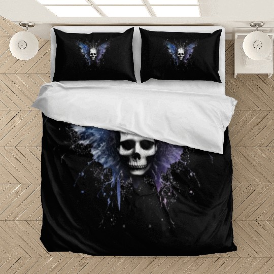 Gothic Skull Fairy Butterfly Celestial Space Galax Bedding Sets