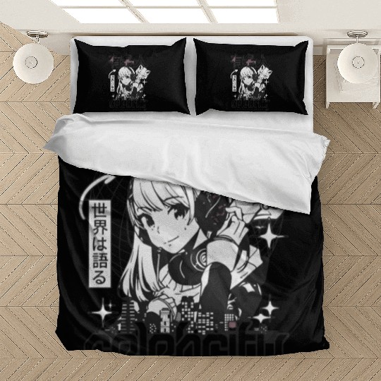 Anime Celebrity Girl Japanese Cyber Streetwear Bedding Sets