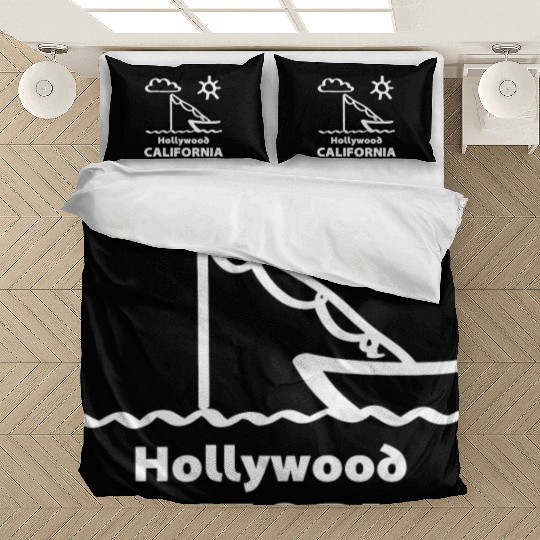 Hollywood California Fishing Souvenirs Gifts Bedding Sets