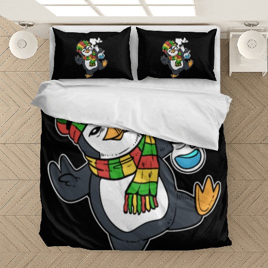 Penguin Smoking Nicotine Addict Gift Bedding Sets