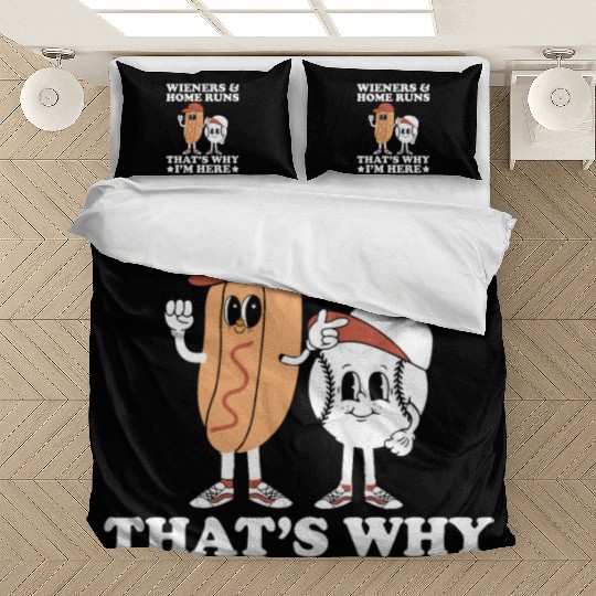 Wieners Home Runs Funny Baseball Player Bedding Sets