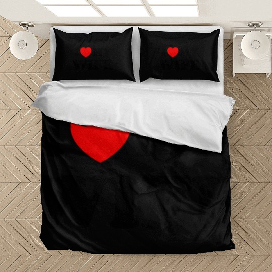 I love (heart) my wife Bedding Sets