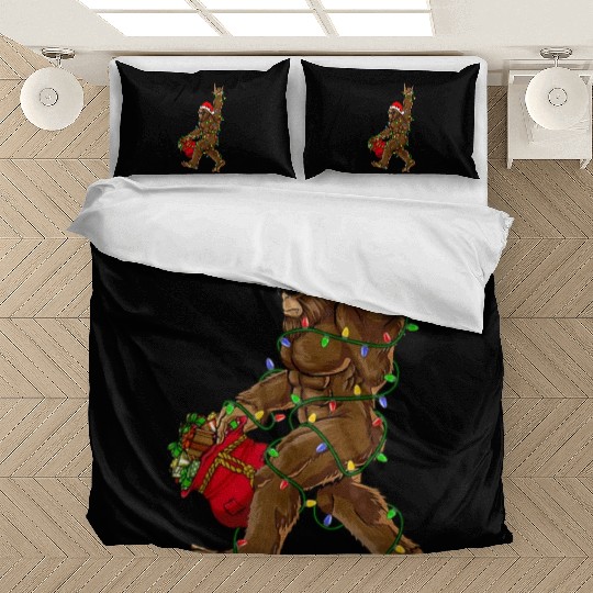 Funny bigfoot Christmas tree Bedding Sets