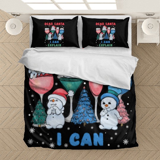 Schneemann Dear Santa I can Explain Funny Bedding Sets