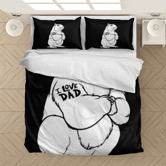 Capybara Biceps Tattoo I Love Dad Bedding Sets