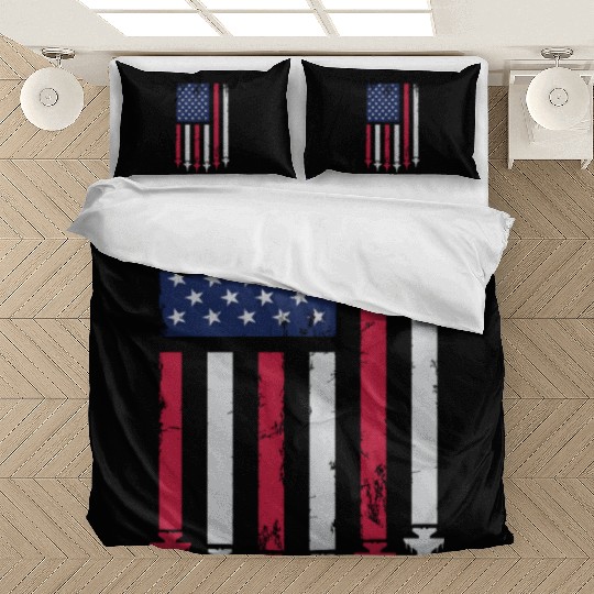 US Flag Airplane Patriotic American Pilot Bedding Sets