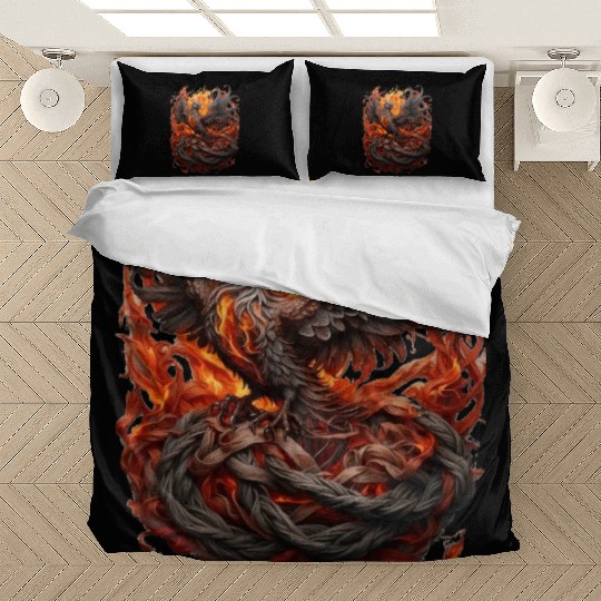 Phoenix Ascendant: Majestic Bird Design Bedding Sets
